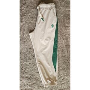 Disney The Muppets Kermit  Jogger Sweatpants Beige w/ Green Stripe Womens Sz LG